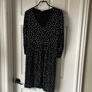 Maurices Black Dress with White Dots
